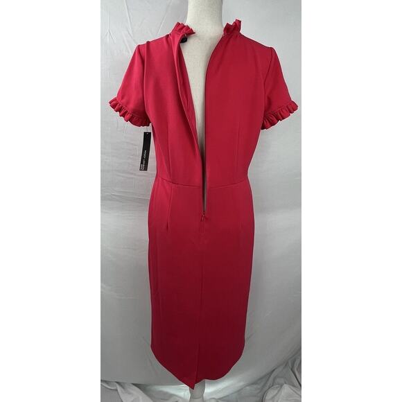 Maggy London Women's Ruffle Short Sleeve Slant Pocket Dress Sz. 10P $118 *NWT - Picture 3 of 11